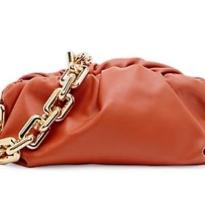 Bottega Veneta The Chain Pouch Leather Maple Gold Clutch